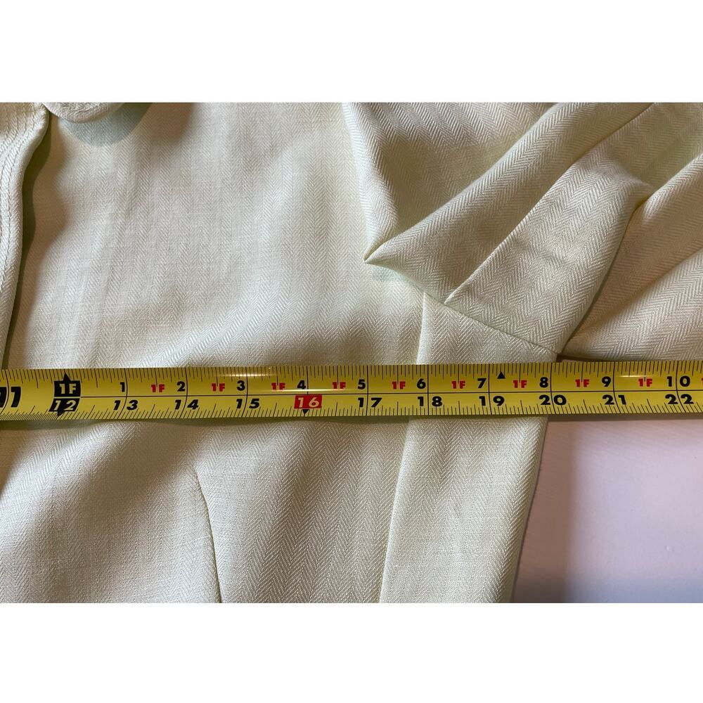 Emma James Linen Blend Blazer Butter Yellow Sz 10 Jacket 3/4 Sleeves Career - Picture 8 of 9